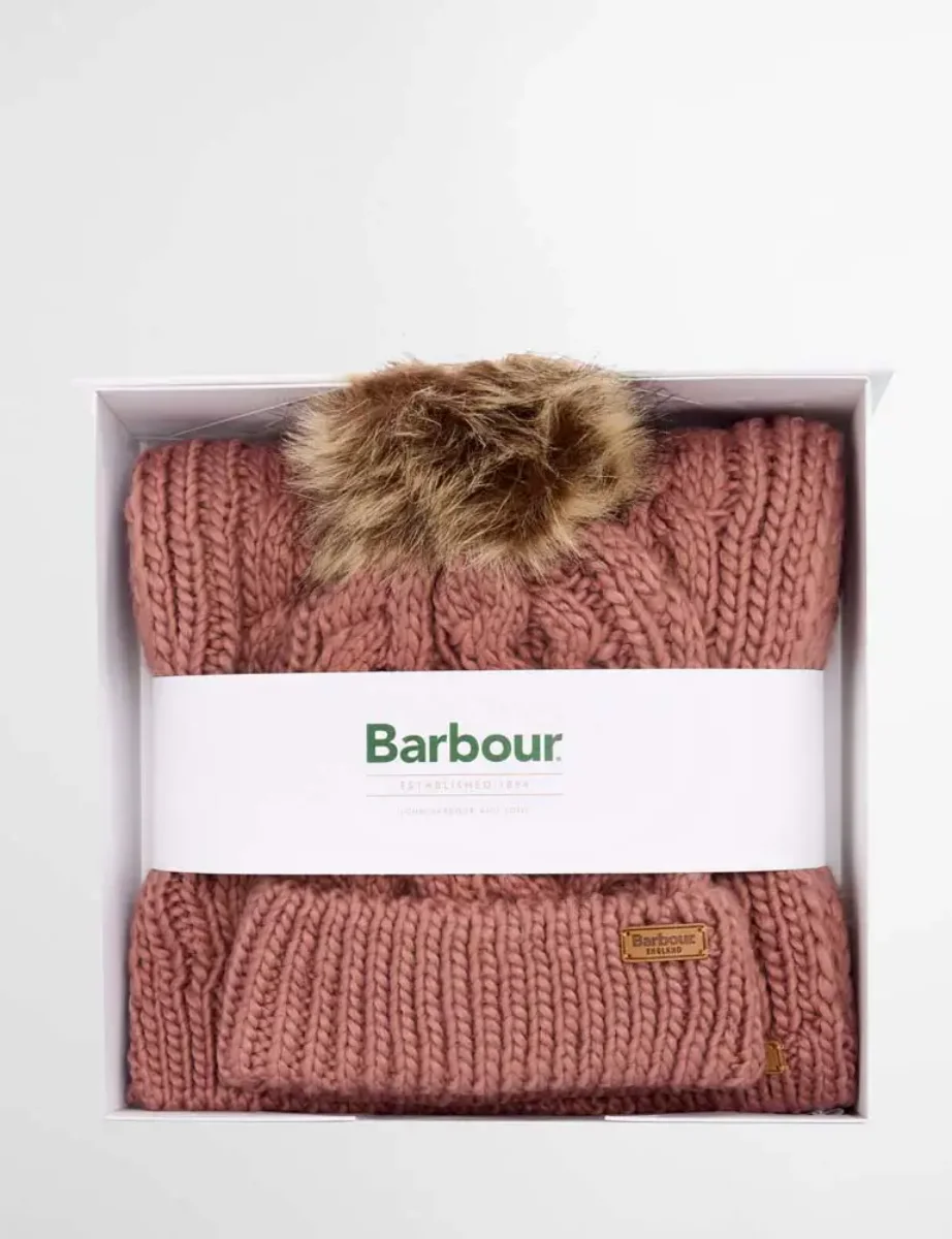 Picture of Barbour Women's Penshaw Hat and Scarf Set | Arabesque