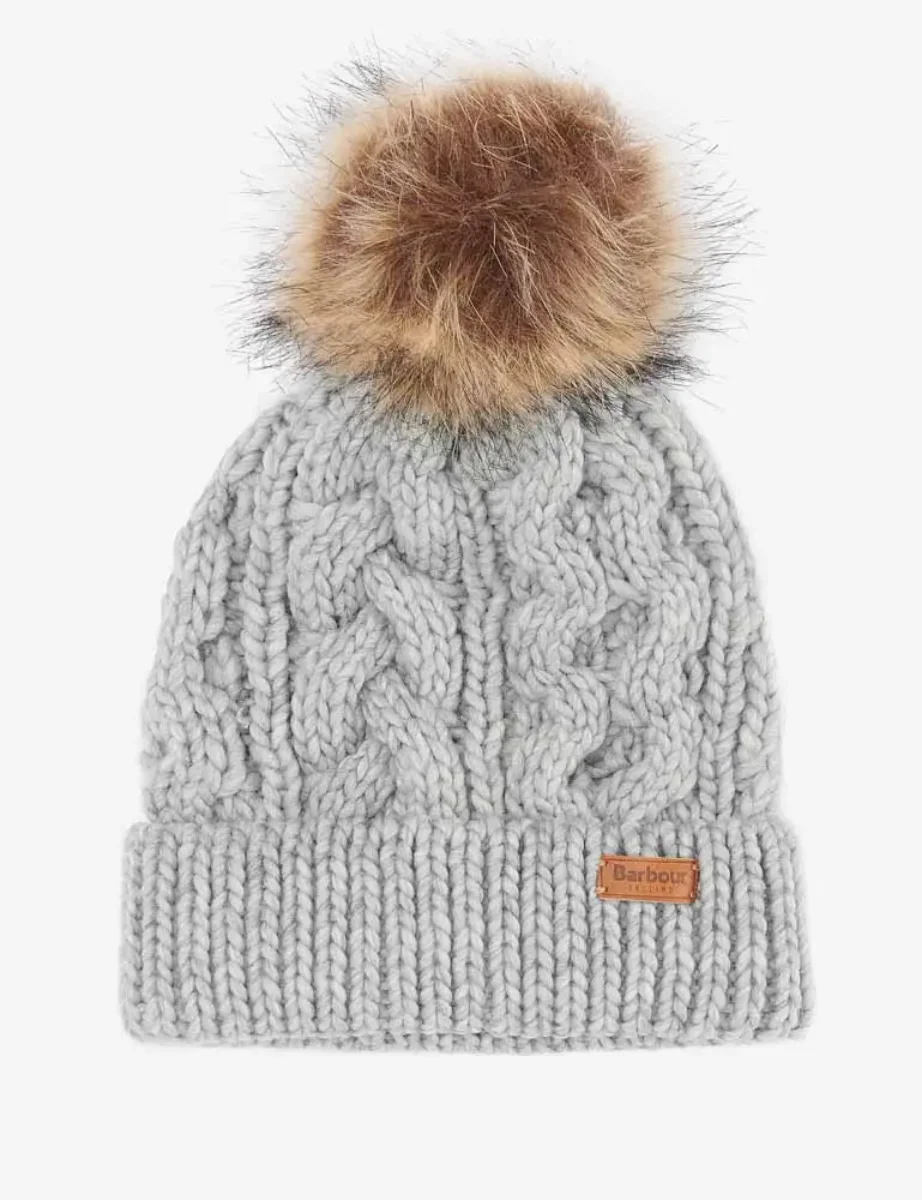 Picture of Barbour Women's Penshaw Cable Knit Beanie | Grey