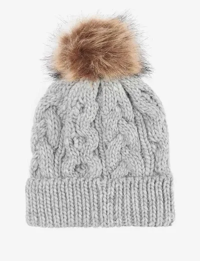 Picture of Barbour Women's Penshaw Cable Knit Beanie | Grey