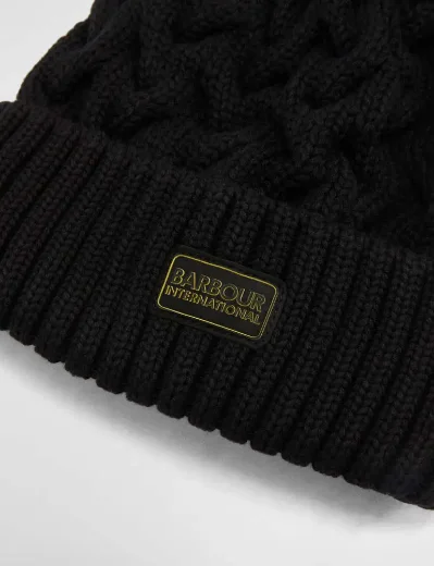 Barbour Intl Drift Cable Beanie| Black