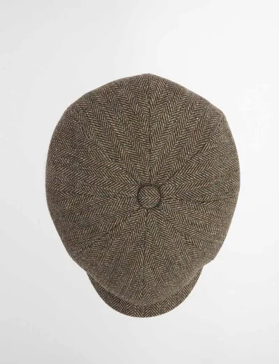 Barbour Fyne Tweed Baker Boy Hat | Brown