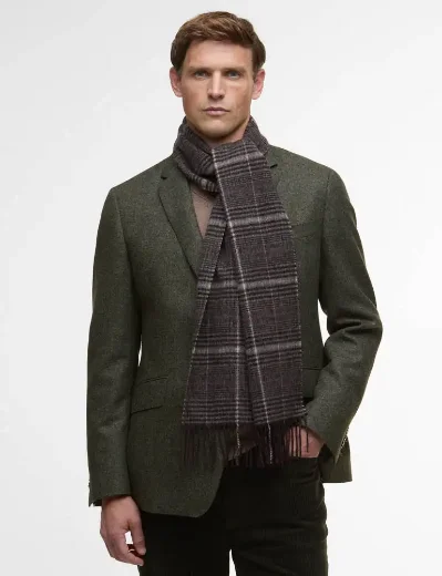 Barbour Danbrooke Lambswool and Cashmere Scarf | Oak