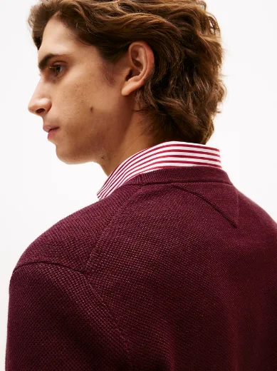 Tommy Hilfiger Essential Structure Crew Neck | Burgundy