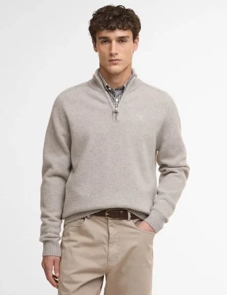 Barbour Grangetown Half Zip Jumper | Light Grey Barbour Grangetown Half Zip Jumper | Light Grey