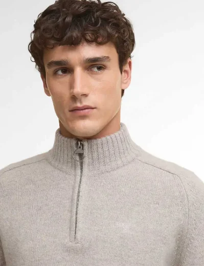 Barbour Grangetown Half Zip Jumper | Light Grey