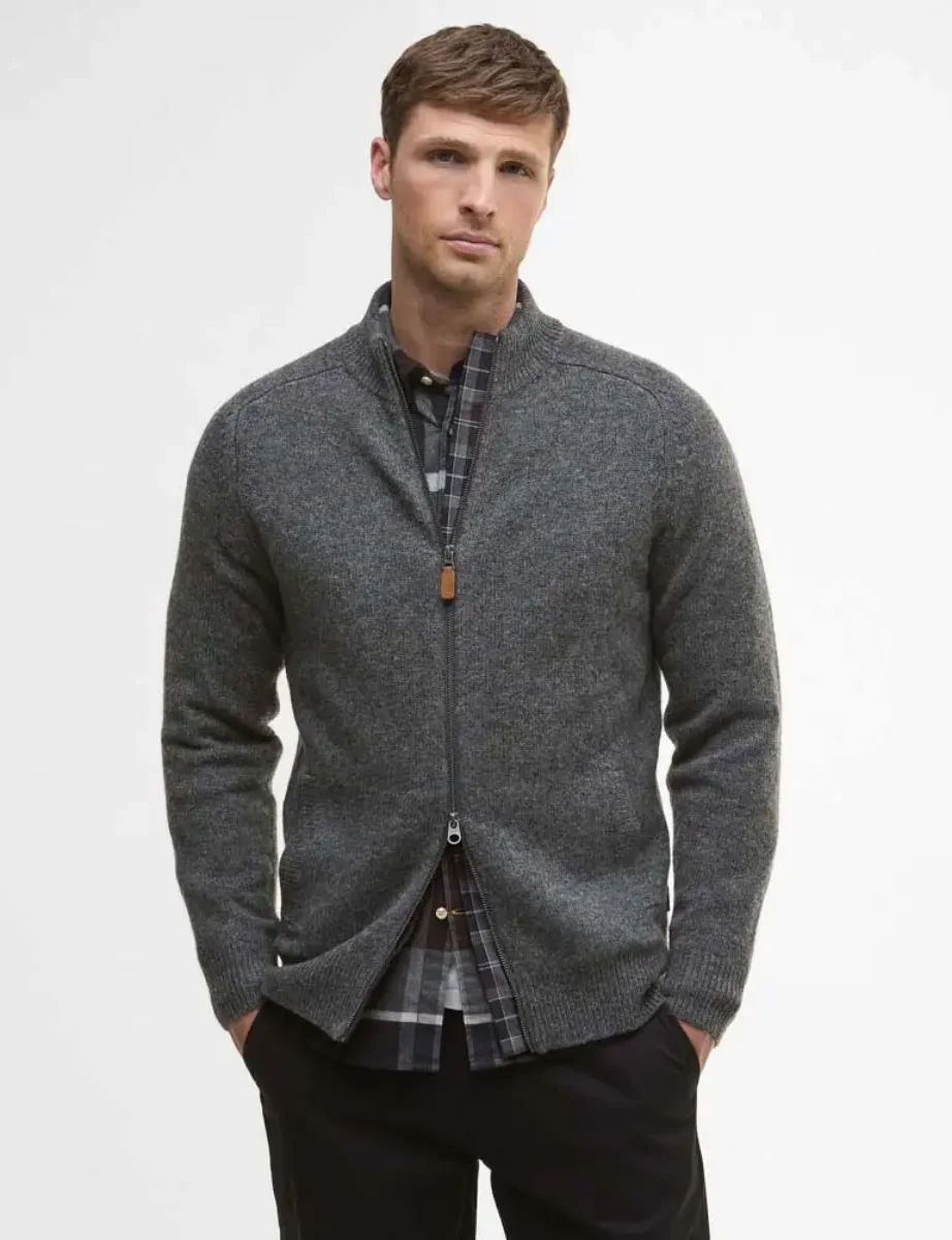 Barbour Talder Half Zip Jumper | Charcoal
