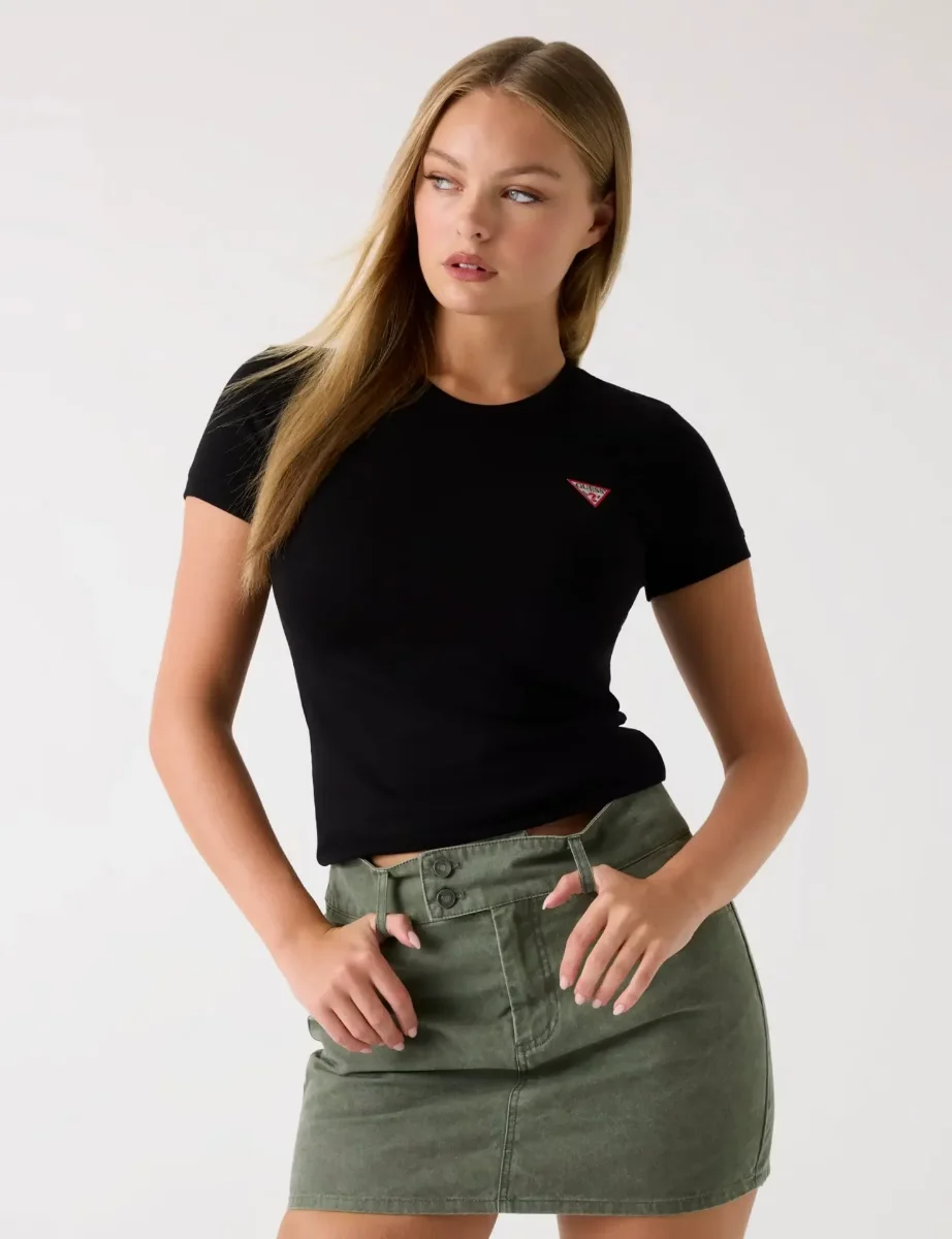Guess Mini Triangle Logo T-Shirt | Black