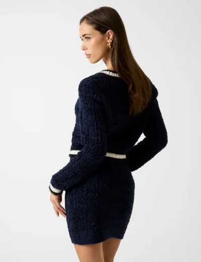 Guess Textured Knit Cardigan | Dark Blue