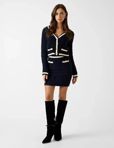 Guess Textured Knit Cardigan | Dark Blue