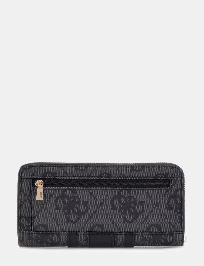 Guess Erenia 4G Logo Large Zip-around Purse | Coal