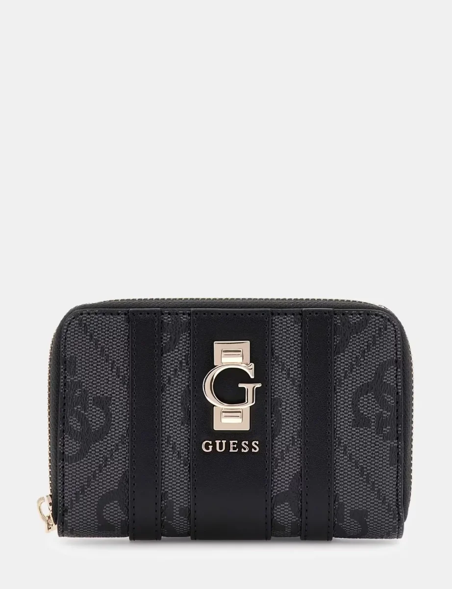Guess Erenia 4G Logo Medium Zip-around Purse | Coal