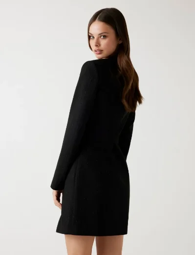 Guess Zanita Stripe Blazer Dress | Black\Silver