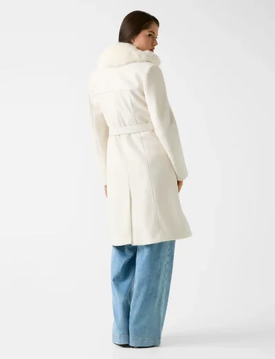 Guess Patrice Wool-blend belted coat | White