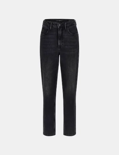Guess Womens Mom Fit Jean / Washed Black 
