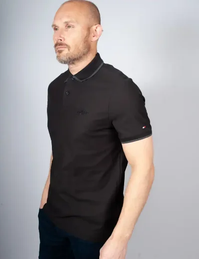 Tommy Hilfiger Twill Embroidered Logo Polo | Black
