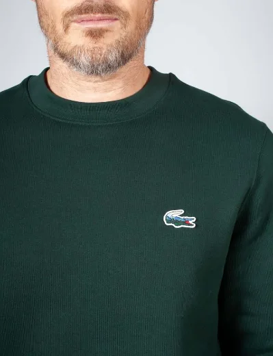 Lacoste Landscape Crocodile Fleece Sweatshirt | Dark Green
