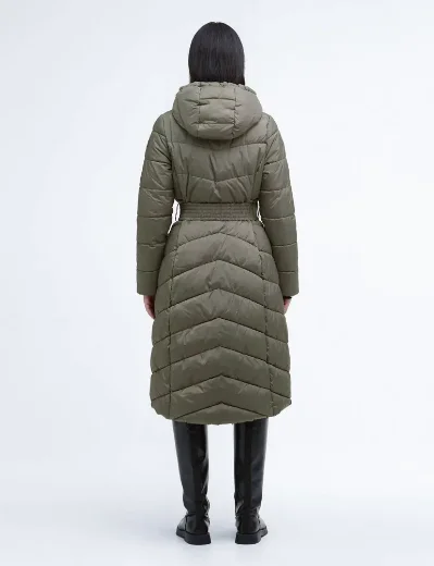 Barbour International Track Line Puffer Jacket | Khaki