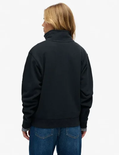 Superdry Essential Logo Embroidered Half Zip | Navy