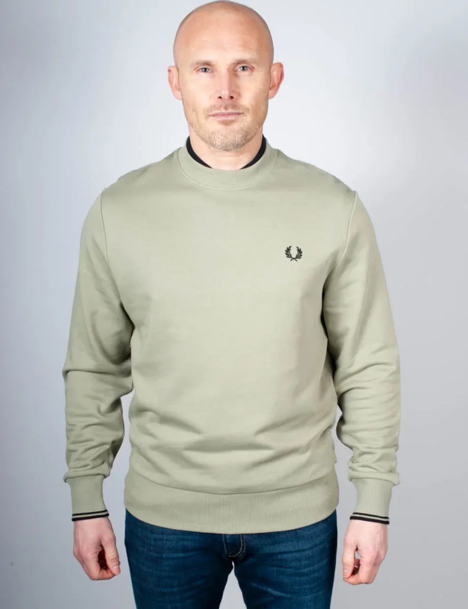 Fred Perry Crew Neck Sweatshirt | Seagrass/Black