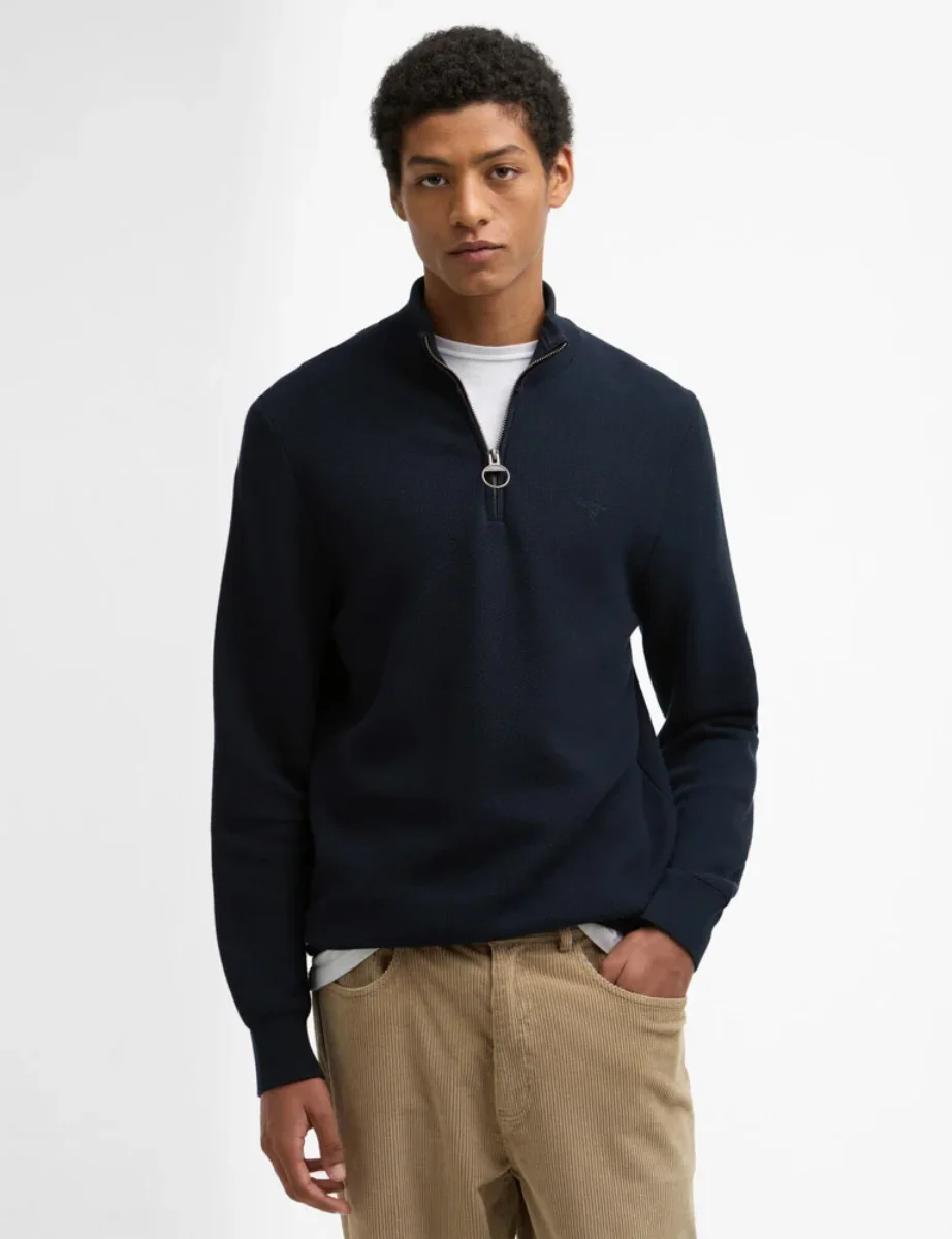 Barbour Honeycomb Half Zip Sweat | Navy