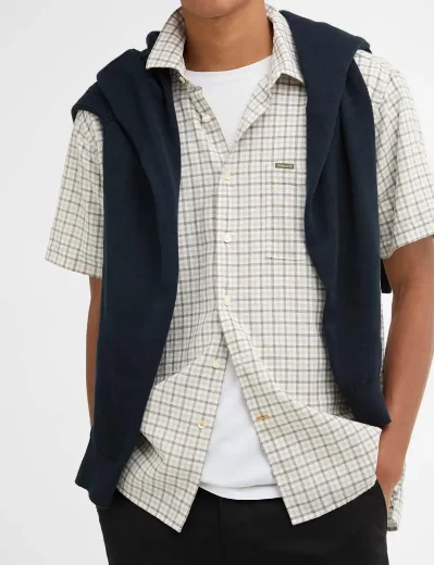 Barbour Nelson Gingham Short Sleeved Shirt | Beige