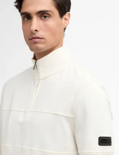 Barbour International Kaspian Half Zip Sweat | Whisper White