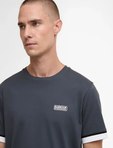 Barbour International Deep Cuff Evan Tipped T-Shirt | Storm Grey
