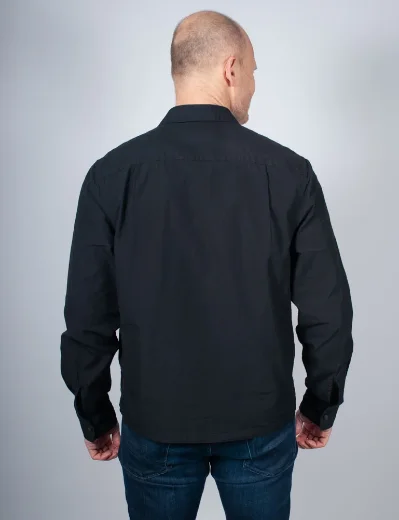 Fred Perry Seersucker Zip Through Overshirt | Black
