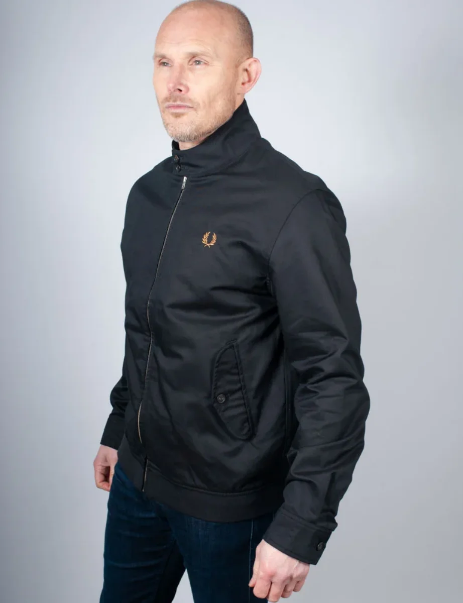 Fred Perry Twill Harrington Jacket | Black