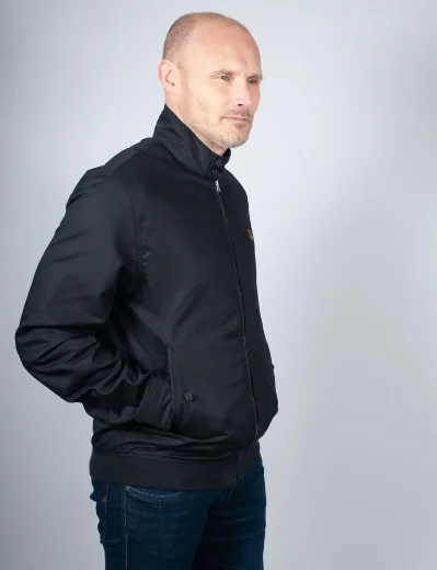 Fred Perry Twill Harrington Jacket | Black