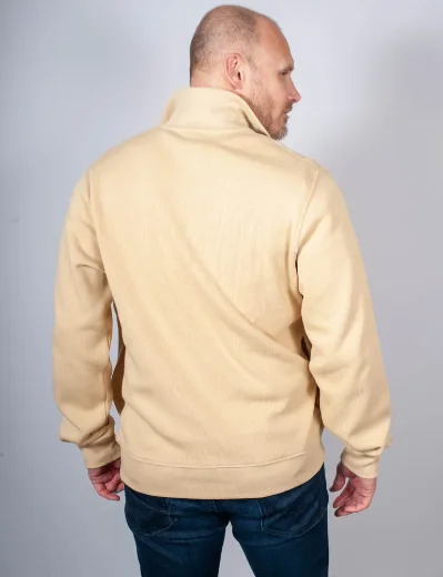 Lacoste Zip-Up High Neck Interlock Sweatshirt | Beige