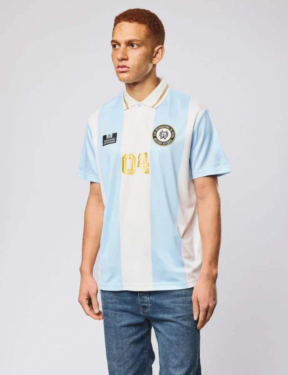 Picture of Weekend Offender Moulay Football Shirt | Sky Blue