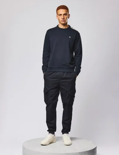 Weekend Offender Beida Check Panel Sweat | Navy