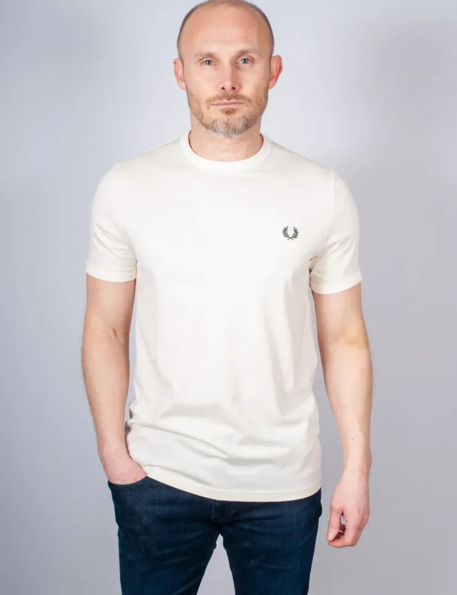 Picture of Fred Perry Ringer T-shirt | Ecru