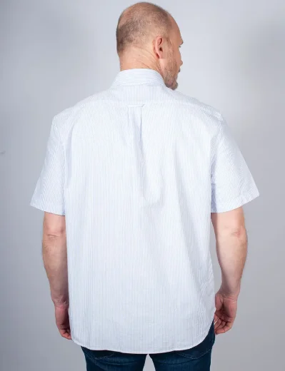 Lacoste Short Sleeve Striped Oxford Shirt | White