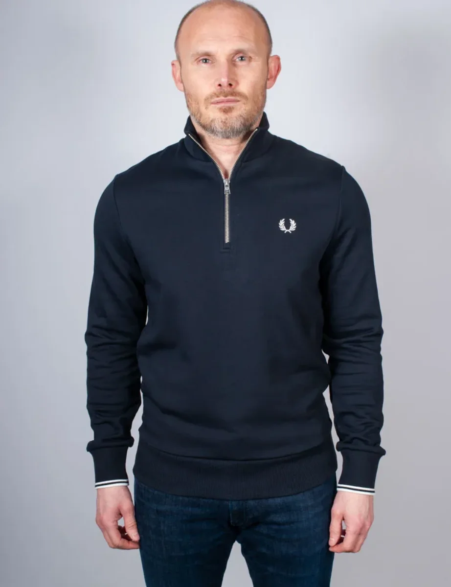 Picture of Fred Perry Half Zip Sweatshirt | Navy