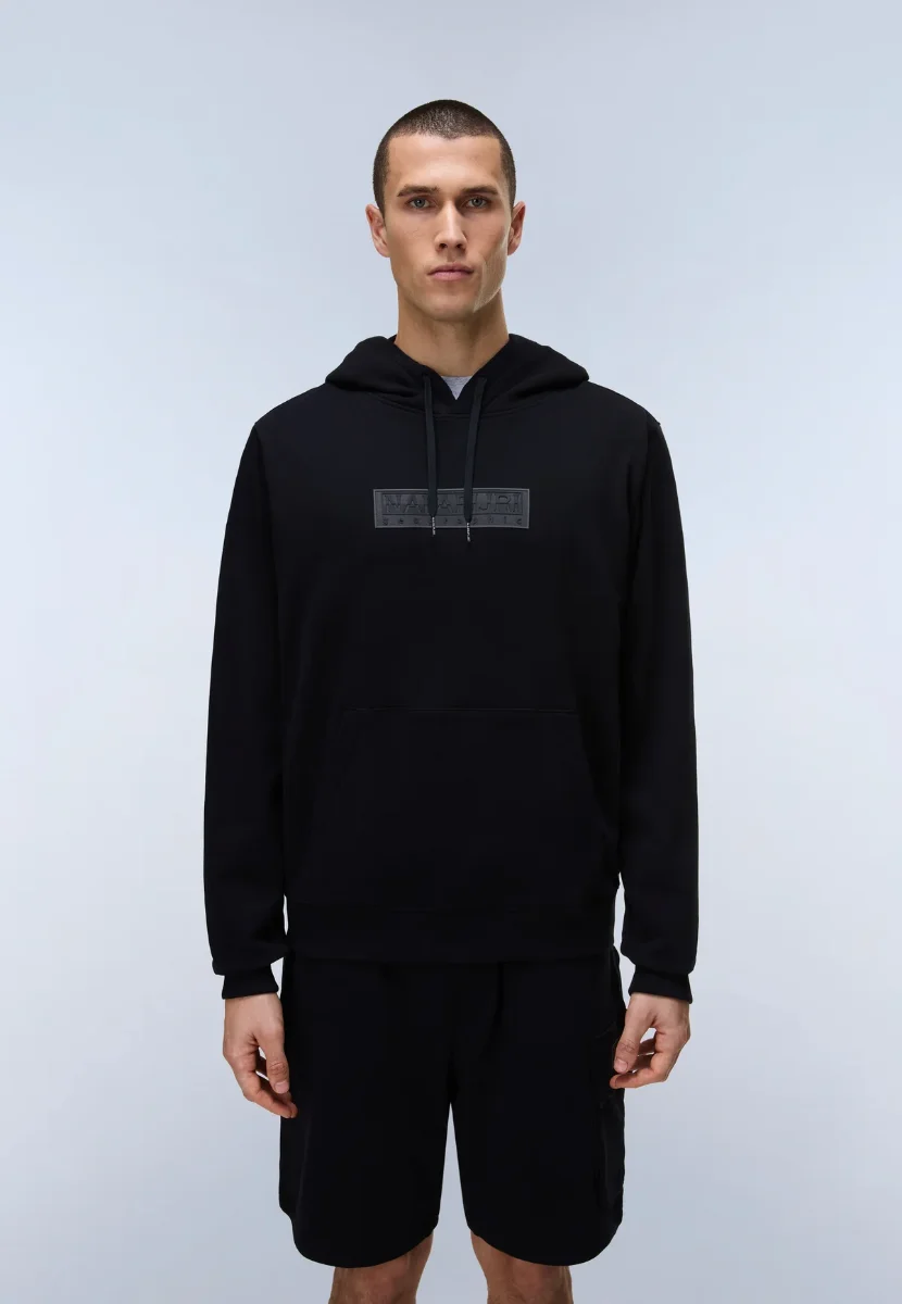 Picture of Napapijri Box Logo French Terry Hoodie | Black