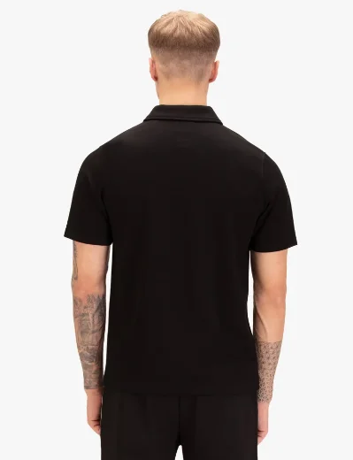 Luke 1977 Opal Zip Neck Polo | Black