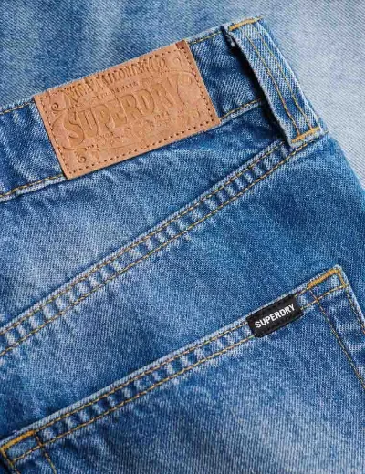 Superdry Mid Rise Denim Short | Mid Blue
