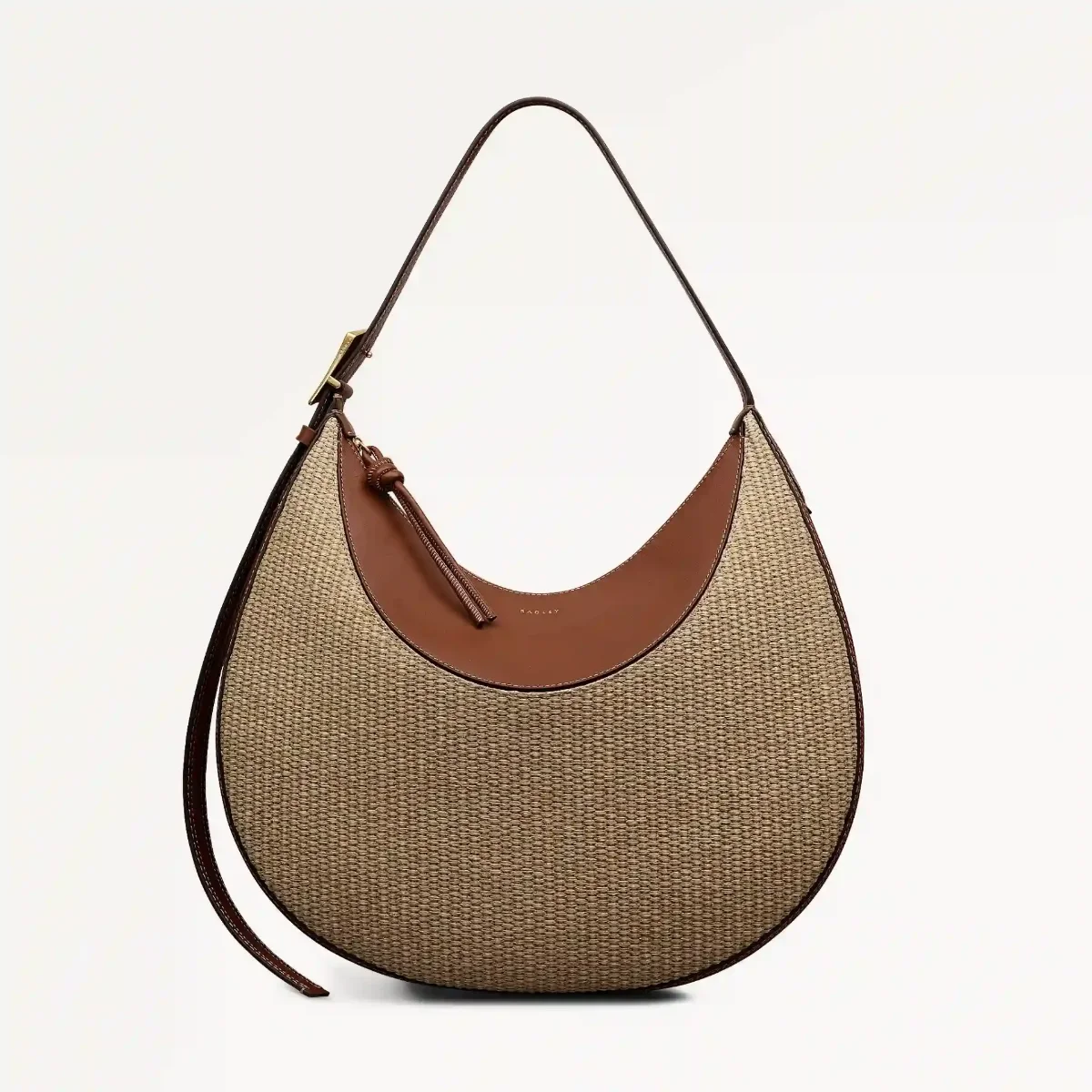 Radley Bliss Crescent Basket-Weave Shoulder Bag | Brown