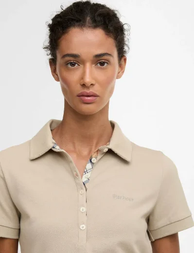 Barbour Women's Portsdown Polo Top | Light Sand / Hessian
