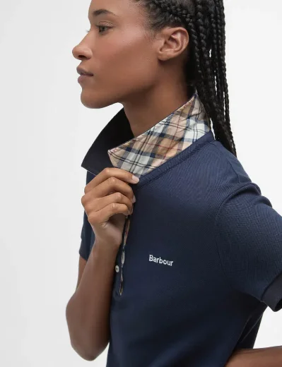 Barbour Womens Polo Shirt Midi Dress | Navy