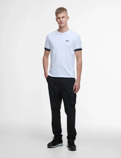 Barbour International Deep Cuff Evan Tipped T-Shirt | White