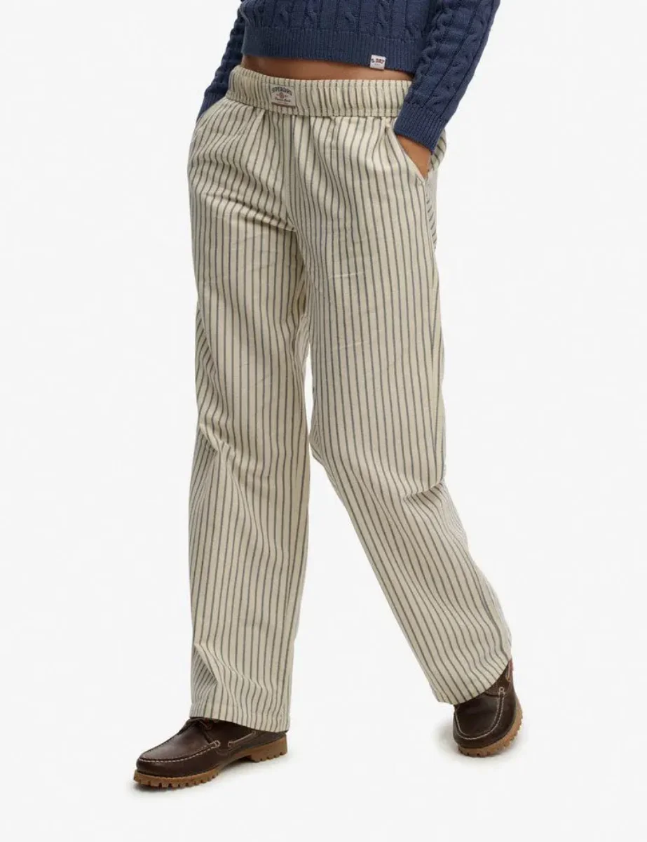 Picture of Superdry Cotton Stripe Elastic Trouser | Navy Stripe