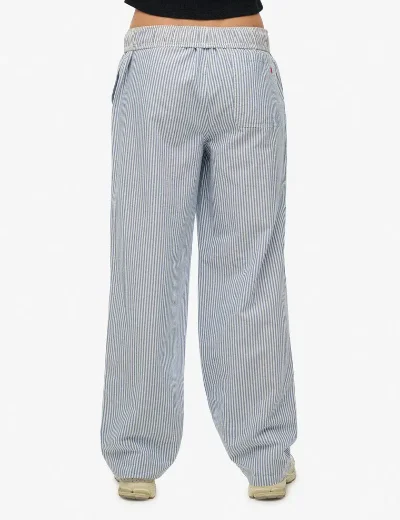 Picture of Superdry Cotton Stripe Elastic Trouser | Azure Blue Stripe