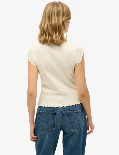 Superdry Essential Square Neck Short Sleeve T-Shirt | Off White