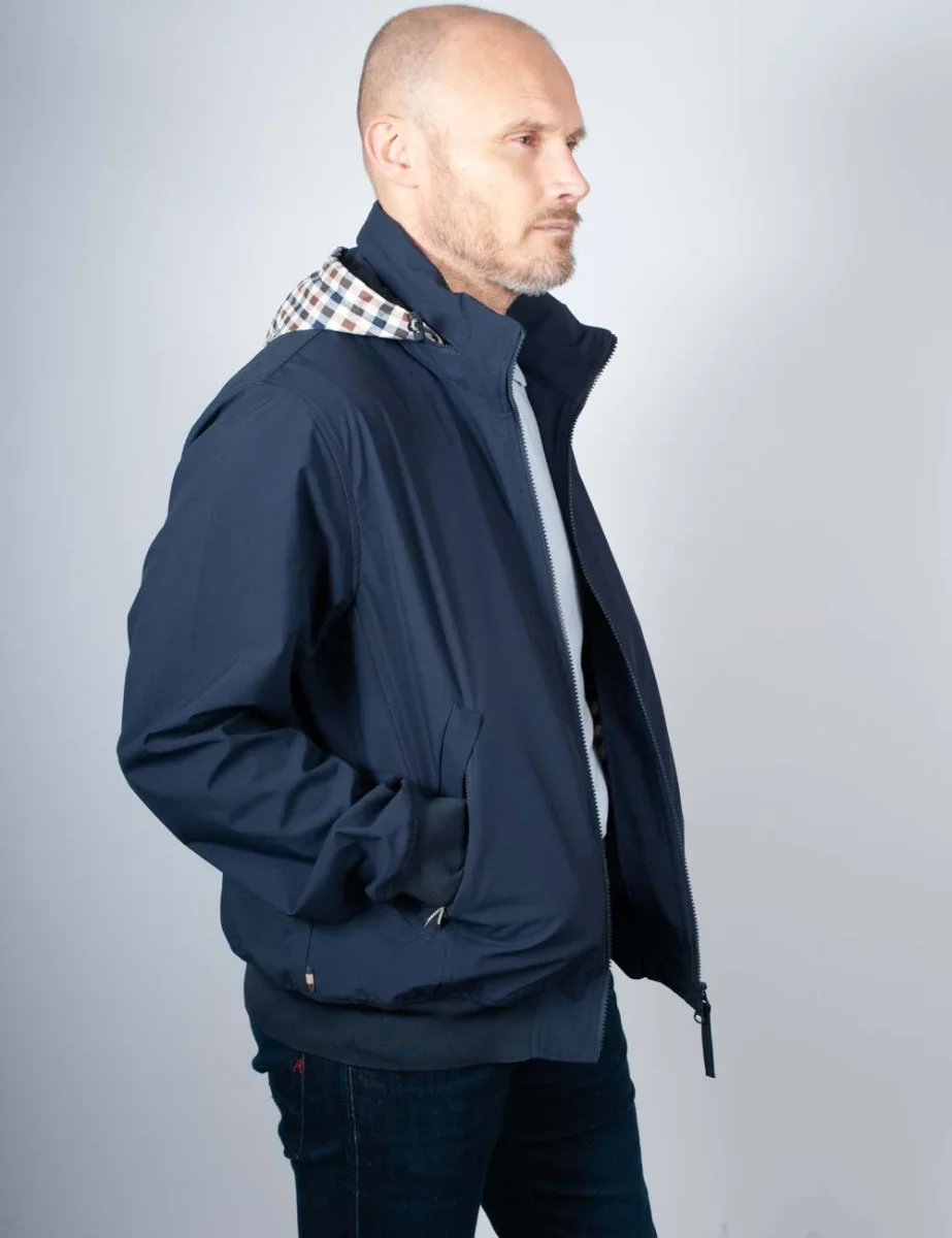 Picture of Aquascutum Softshell Mock Neck Jacket | Navy