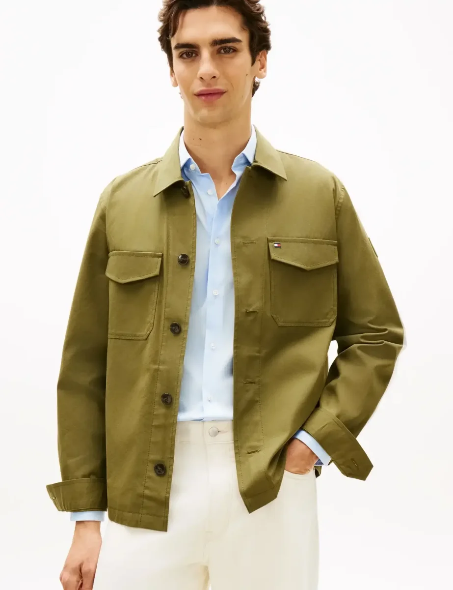 Tommy Hilfiger Cotton Nylon Shirt Jacket | Green