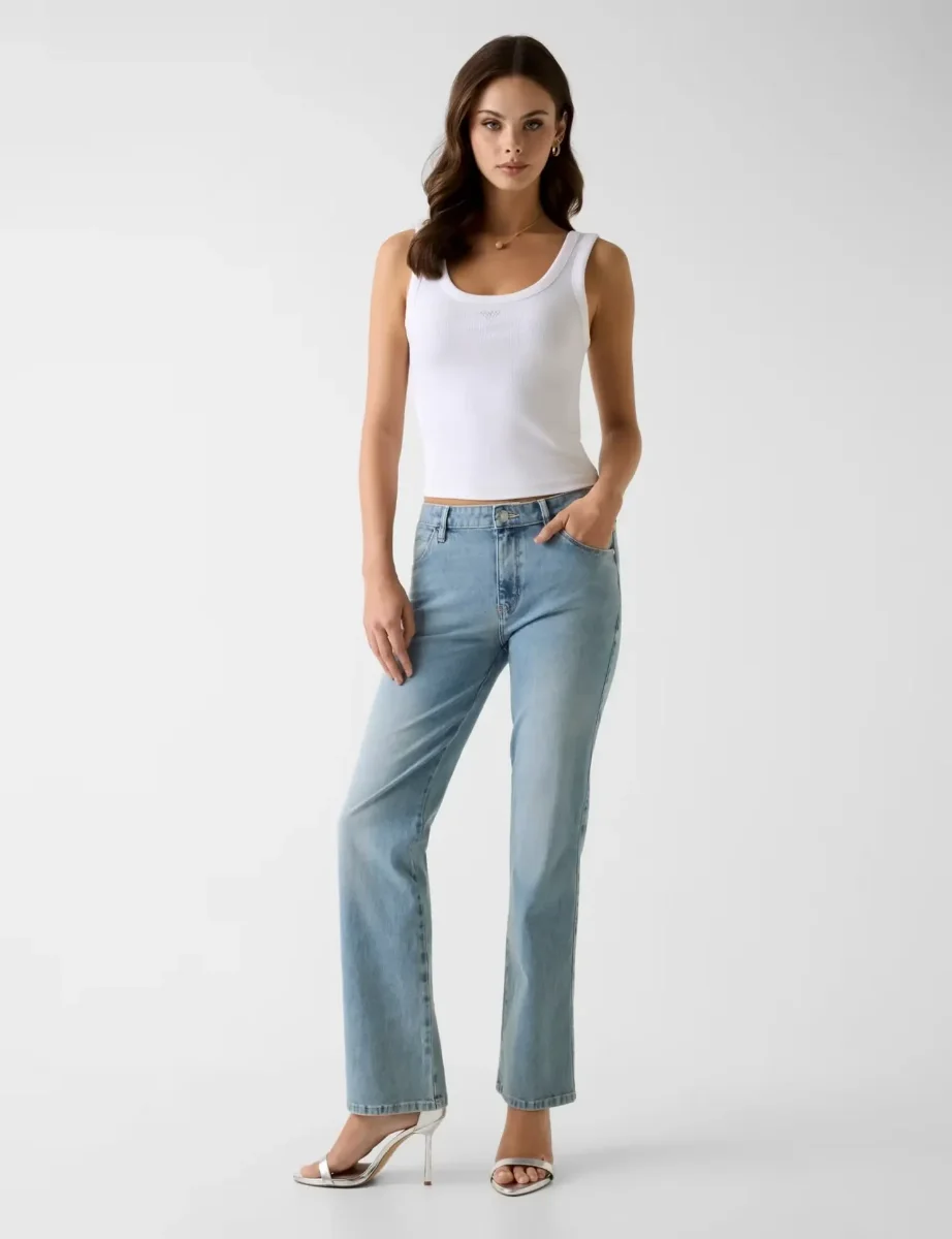 Guess Womens Sexy Straight Jeans | Light Blue