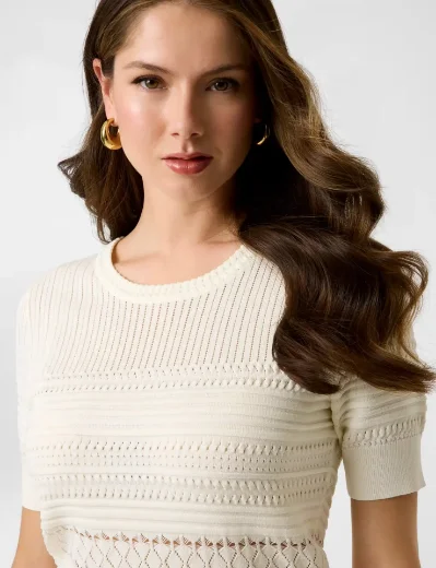 Guess Michelle Short Sleeve Top | Cream